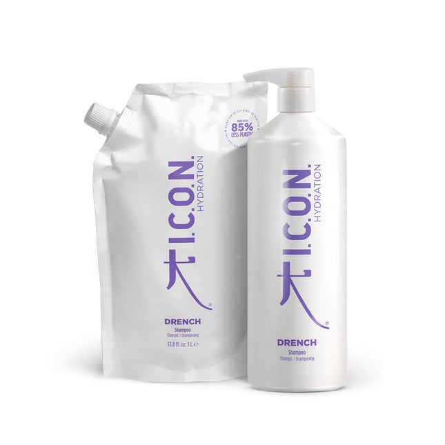 I.C.O.N. Drench Moisturizing Shampoo 1000ml Refill + Fles