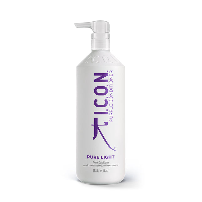 I.C.O.N. Pure Light Violet Toning Conditioner - Verwijder ongewenste tinten één of twee keer per week. Voor een optimaal resultaat, gebruik na Pure Light Shampoo. Breng aan op nat haar, laat 3-5 minuten inwerken en spoel grondig uit.